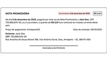 Preview do Nota Promissória